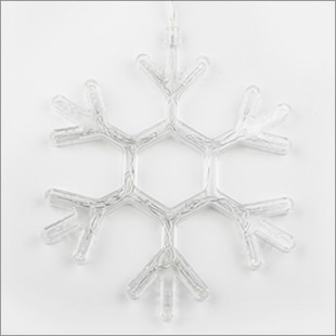led снежинка Uniel UL-00007251 на присоске с подвесом - прозрачный корпус