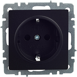 розетка 1-местная IEK РС14-1-0-БрЧ Brite - внешний вид