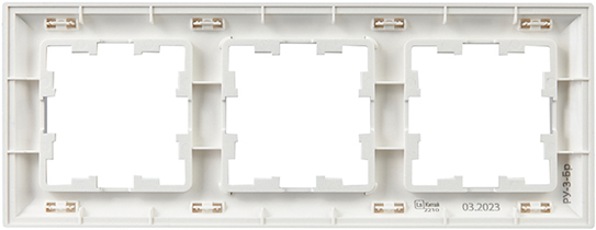 рамка 3-постовая IEK РУ-3-Бр Brite алюминий / алюминий - вид с тыльной стороны
