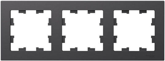 рамка 3-постовая Systeme Electric AtlasDesign, базальт - внешний вид