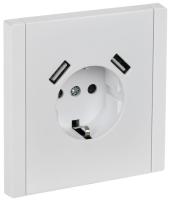 купить Фортепиано белый розетка скрытая 1-мест заземление шторки USB А+А IP20  в Пензе Фортепиано белый розетка скрытая 1-мест заземление шторки USB А+А IP20