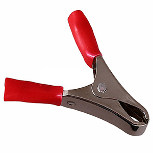 Зажим-крокодил 10А красный+черный пвх комплект 2шт