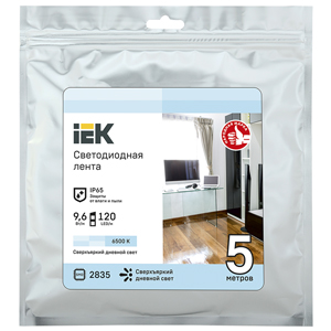 купить Лента свд 12В 9,6Вт/м 120свд/м 6500К 2835 IP65 IEK 5м в Пензе Лента свд 12В 9,6Вт/м 120свд/м 6500К 2835 IP65 IEK 5м