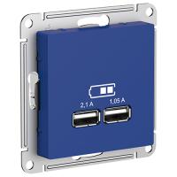 купить Атлас аквамарин розетка USB A+A скрытая 2-ая  в Пензе Атлас аквамарин розетка USB A+A скрытая 2-ая