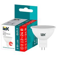 Лампа свд 12В GU5.3 8Вт 4000К 760лм MR16 матовая IEK 