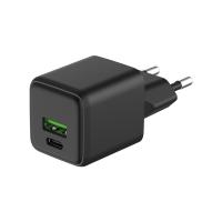 купить Сетевое зарядное устройство с двумя портами USB-A и USB-C, 20Вт GaN черный  REXANT в Пензе Сетевое зарядное устройство с двумя портами USB-A и USB-C, 20Вт GaN черный  REXANT