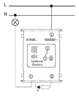 AtlasDesign мокко переключатель 1кл с подсветкой скрытая 10А IP20 