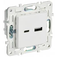 купить Сканди арктический белый  механизм USB A+C скрытая 2-ая 18Вт в Пензе Сканди арктический белый  механизм USB A+C скрытая 2-ая 18Вт