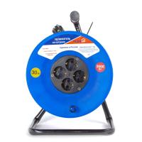 Удлинитель 4-мест 30м ПВС 3*1,5 оранжевый катушка IP20 PlexUp 