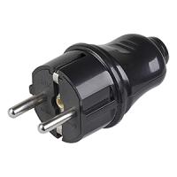 Вилка 16А прямая заземление черный пластик IP20 IEK аналог340044