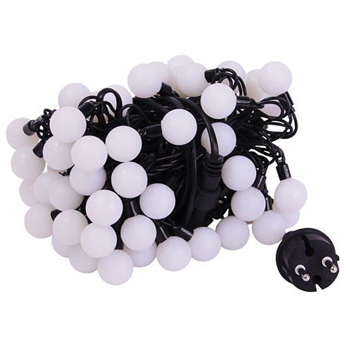 Гирлянда нить 10м синий 70свд соединяемая IP44 черный провод шарики (до 3мод)