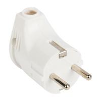 Вилка 16А угловая заземление белый пластик IP20 EKF 