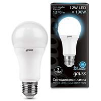 купить Лампа светодиодная 220В Е27 12Вт 4100К 1200лм стандарт A60 матовая Gauss Black в Пензе Лампа светодиодная 220В Е27 12Вт 4100К 1200лм стандарт A60 матовая Gauss Black