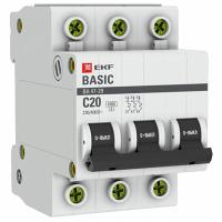купить Автомат 3Р 20А C 4,5кА ВА47-29 EKF Basic  в Пензе Автомат 3Р 20А C 4,5кА ВА47-29 EKF Basic
