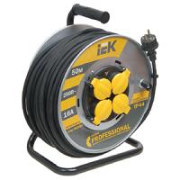 Удлинитель 4-мест 50м КГ 3*2,5 черный катушка металл IP44 IEK