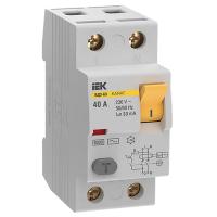 Выключатель дифференциальный (УЗО) 2Р 40А 30мА AC 6кА ВД3-63 IEK