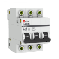 купить Автомат 3Р 25А C 4,5кА ВА47-29 EKF Basic  в Пензе Автомат 3Р 25А C 4,5кА ВА47-29 EKF Basic