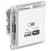 купить Атлас белый розетка USB type-A+type-C скрытая 2-ая тип-C 45Вт в Пензе Атлас белый розетка USB type-A+type-C скрытая 2-ая тип-C 45Вт