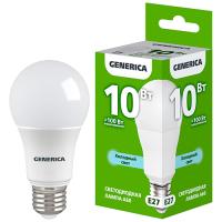 купить Лампа светодиодная 220В Е27 10Вт 6500К 1000лм стандарт A60 матовая GENERICA (IEK)  в Пензе Лампа светодиодная 220В Е27 10Вт 6500К 1000лм стандарт A60 матовая GENERICA (IEK)