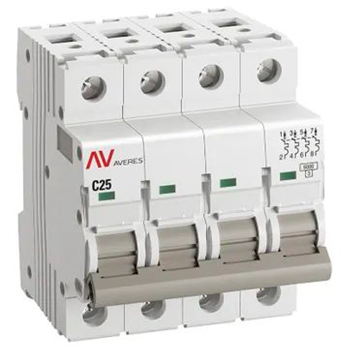 купить Автомат 4Р 25А C 6кА AV-6 EKF Averes  в Пензе Автомат 4Р 25А C 6кА AV-6 EKF Averes