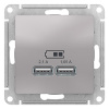 купить Атлас алюминий розетка USB скрытая 2-ая   в Пензе Атлас алюминий розетка USB скрытая 2-ая