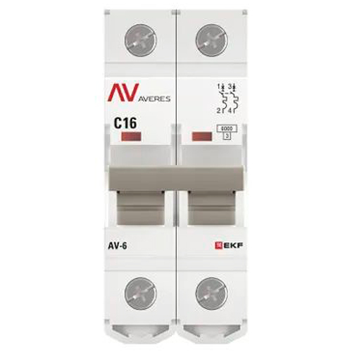 купить Автомат 2Р 16А C 6кА AV-6 EKF Averes  в Пензе Автомат 2Р 16А C 6кА AV-6 EKF Averes