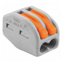 Клемма 2*4,0мм2 с рычажком серый Wago 222-412 5шт