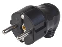 Вилка 16А угловая заземление черный пластик IP20 IEK 