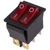 купить Переключатель ON-OFF 15А 250В индикатор красный двойной в Пензе Переключатель ON-OFF 15А 250В индикатор красный двойной