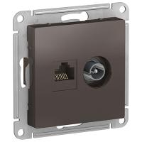 купить Атлас мокко розетка RJ45+TV скрытая 2-ая  в Пензе Атлас мокко розетка RJ45+TV скрытая 2-ая