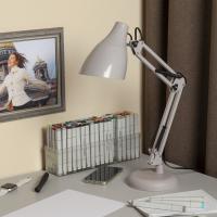 Светильник настольный 40Вт E27 серый подставка ЭРА