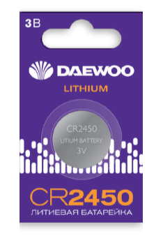 купить Батарейка дисковая CR2450 BL1 Daewoo  в Пензе Батарейка дисковая CR2450 BL1 Daewoo
