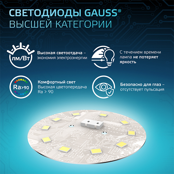 купить Лампа светодиодная 220В Е27 22Вт 6500К 2000лм стандарт A70 матовая Gauss Black в Пензе Лампа светодиодная 220В Е27 22Вт 6500К 2000лм стандарт A70 матовая Gauss Black
