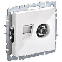 купить Брайт белый розетка RJ45+TV оконечная скрытая 2-ая  в Пензе Брайт белый розетка RJ45+TV оконечная скрытая 2-ая