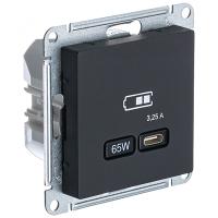 купить Атлас карбон розетка USB скрытая 1-ая тип-C 65Вт в Пензе Атлас карбон розетка USB скрытая 1-ая тип-C 65Вт