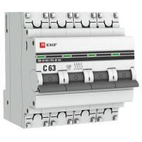 купить Автомат 4Р 63А C 4,5кА ВА47-63 EKF  в Пензе Автомат 4Р 63А C 4,5кА ВА47-63 EKF