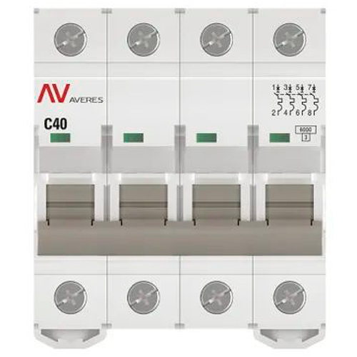 купить Автомат 4Р 40А C 6кА AV-6 EKF Averes  в Пензе Автомат 4Р 40А C 6кА AV-6 EKF Averes