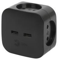 купить Разветвитель электрический ЭРА SP-4-USB-B на 4 розетки + 2xUSB 2400mA, без заземл 10А (черный)¶ в Пензе Разветвитель электрический ЭРА SP-4-USB-B на 4 розетки + 2xUSB 2400mA, без заземл 10А (черный)¶