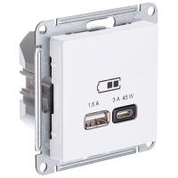 купить Атлас лотос розетка USB A+C скрытая 2-ая 45Вт в Пензе Атлас лотос розетка USB A+C скрытая 2-ая 45Вт
