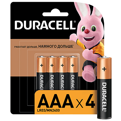 купить Батарейка AAA(мизинчик) алкалиновая BL4 Duracell в Пензе Батарейка AAA(мизинчик) алкалиновая BL4 Duracell