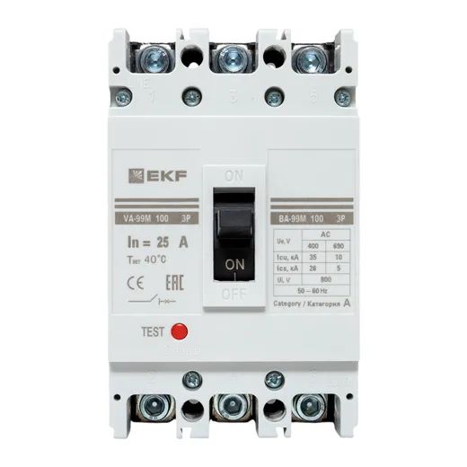 купить Автомат 3Р 25А 35кА ВА-99М PROxima EKF габ. 100 в Пензе Автомат 3Р 25А 35кА ВА-99М PROxima EKF габ. 100