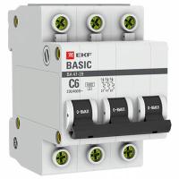 купить Автомат 3Р 6А C 4,5кА ВА47-29 EKF Basic  в Пензе Автомат 3Р 6А C 4,5кА ВА47-29 EKF Basic