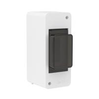 купить Бокс 2мод навесной белый дымчатая дверь IP40 FRAME DKC  в Пензе Бокс 2мод навесной белый дымчатая дверь IP40 FRAME DKC