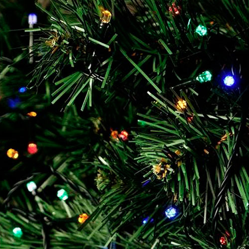 Гирлянда нить 12м мультицвет 120свд IP44 зеленый провод 