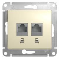 купить Глосса бежевый розетка RJ45 скрытая 2-ая   в Пензе Глосса бежевый розетка RJ45 скрытая 2-ая
