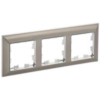 купить Брайт хром/никель рамка 3-ая универсально  в Пензе Брайт хром/никель рамка 3-ая универсально