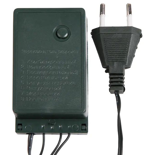 Гирлянда нить 6м белый 40свд с контроллером IP20 зеленый провод 8 режимов