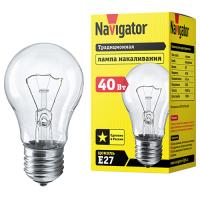 купить Лампа накаливания 230В E27 75Вт 750лм МО стандарт прозрачная Navigator в Пензе Лампа накаливания 230В E27 75Вт 750лм МО стандарт прозрачная Navigator