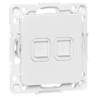 купить Стокгольм белый механизм RJ45 2x8(8) скрытая 2-ая  в Пензе Стокгольм белый механизм RJ45 2x8(8) скрытая 2-ая