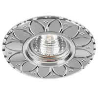 Светильник точечный GU5.3 круг серебро встраиваемый 